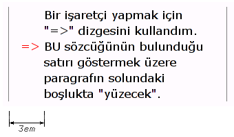 İmleç etkisi oluşturmak için yüzen çerçeve kullanımını gösteren resim.